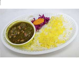 چلو خورشت قورمه سبزی با برنج ایرانی - رحیمی
