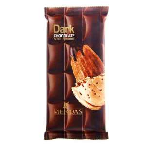 شکلات تلخ دارک مرداس با طعم بادام ۷۰ گرم