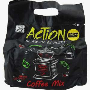 پودر مخلوط قهوه فوری کافی میکس ۳ در ۱ اکشن  ۲۵ عدد پک ۱۸ گرمی