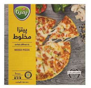 پیتزا مخلوط پمینا کاله با راهنما حاوی ادویه مخصوص سایز متوسط ۱ عدد