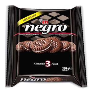 بیسکویت اتی نگرو شکلاتی بزرگ خارجی محصول ترکیه ETi negro ۳۳۰ گرم